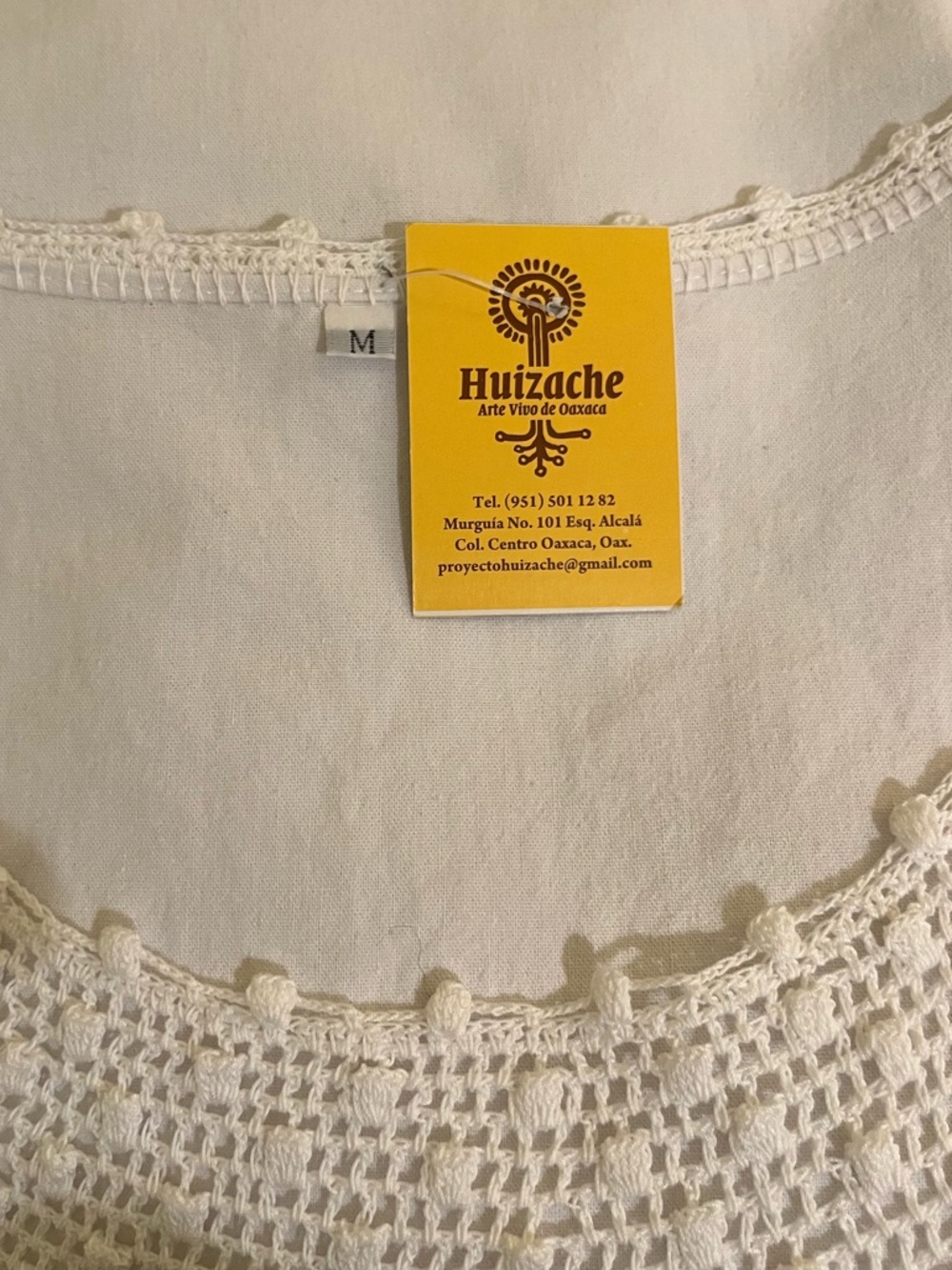 Huitzache / Huizache • Handmade Oaxacan Blouse • Crochet Yoke Boho Folk Top - Picture 6 of 12
